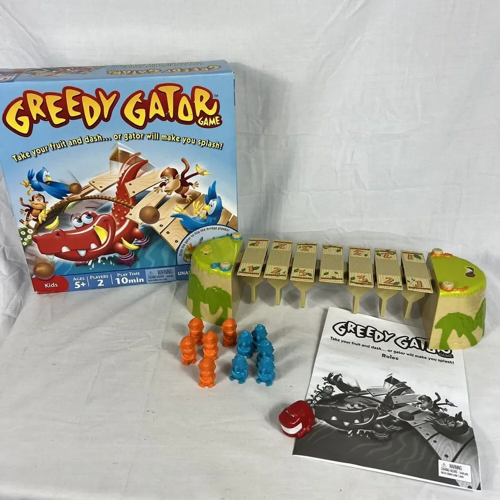 Greedy Gator Game 2012 Mattel Used Complete Ages 5+ Daycare Preschool Toy